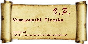 Visnyovszki Piroska névjegykártya